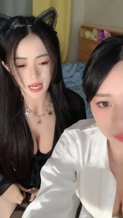 Screenshot 8 from Twin Cat-Ear Models in Lingerie — Asian Lesbian Livestream POV with Light Toy Tease