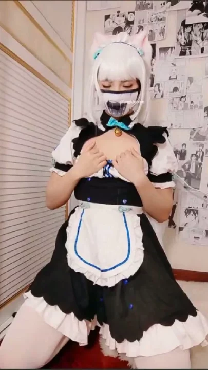 Masked Maid Takes Creampie in FC2 PPV Amateur POV — Petite Cosplay with Stockings [FC2-PPV-51632] のスクリーンショット 16