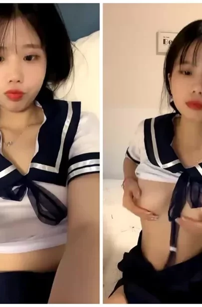 Screenshot 17 from Shaved Petite JAV Schoolgirl in Uniform — Intimate POV Masturbation Session