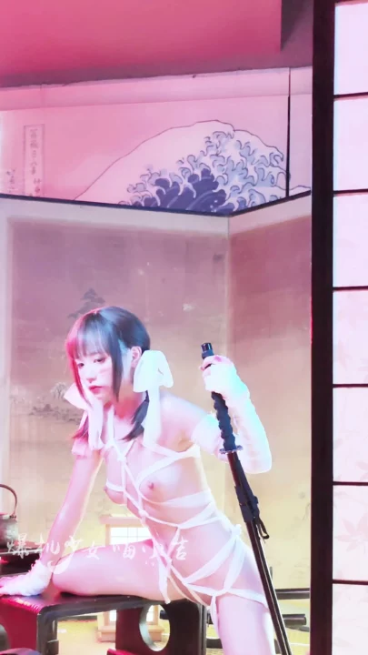 Screenshot 3 from Xixi’s Rope Art & Katana Stance in Japanese-Themed FC2 Solo