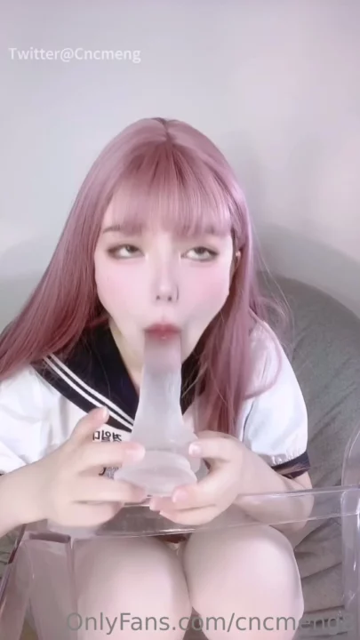 Exclusive Pink-Haired Amateur in School Outfit — Uncensored Toy Play