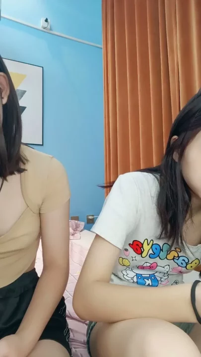 Petite East Asian Twins in Raw Hotel Lesbian Encounter — Full Face Visible