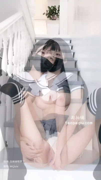 Screenshot 9 from Uncensored Japanese Solo — Teen Amateur Plays with Toys on Staircase