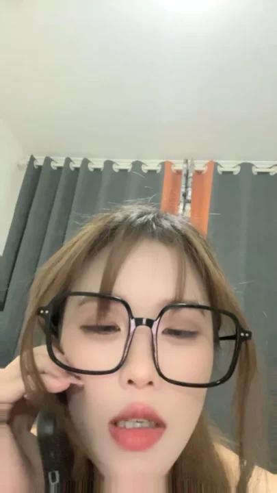 Screenshot 14 from Glasses-Wearing Asian Livestreamer in Schoolgirl Outfit Plays with Dildo — Petite Amateur POV