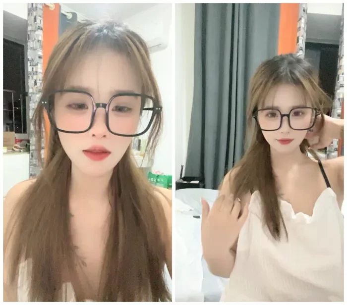 Screenshot 17 from Glasses-Wearing Asian Livestreamer in Schoolgirl Outfit Plays with Dildo — Petite Amateur POV