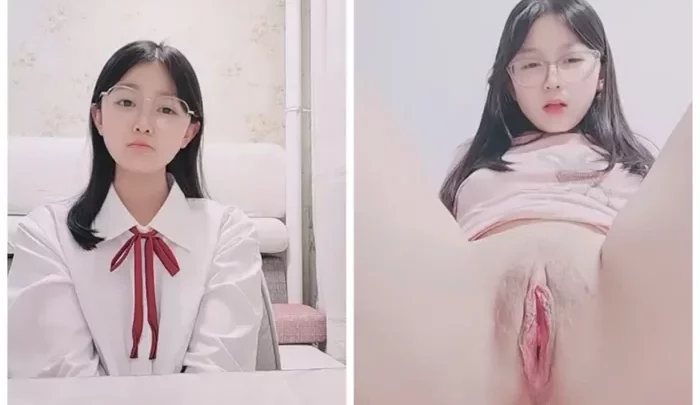 Petite Asian Student in Glasses Pleasures Herself Outdoors — Amateur POV