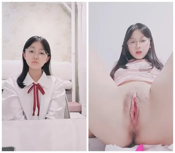 Petite Asian Student in Glasses Pleasures Herself Outdoors — Amateur POV