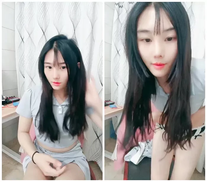 Screenshot 17 from Petite Asian Model in Gray Outfit — Bedroom POV Pose Shoot