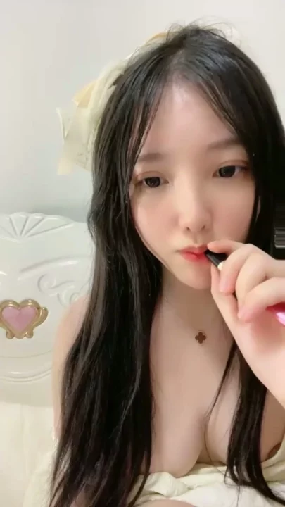 Screenshot 15 from Petite Asian Model Exposes Shaved Pussy in Cream Satin Robe — Sensual Lingerie Solo