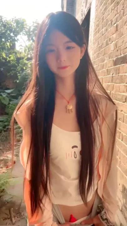Amateur Asian Solo Play Under Sunlight — Garden Tease in Cartoon Outfit