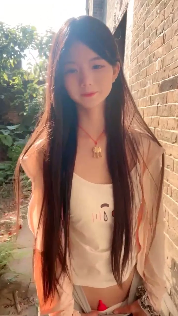 Play video: Amateur Asian Solo Play Under Sunlight — Garden Tease in Cartoon Outfit