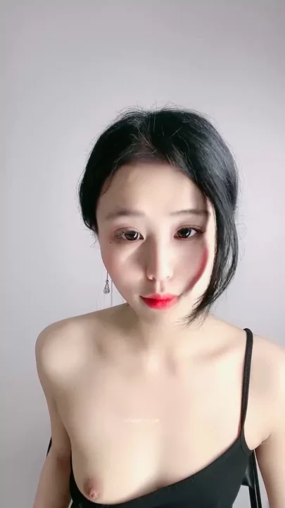 Screenshot 2 from Masked Asian Doll Plays Solo in Strapless Black Lingerie & Crimson Thong