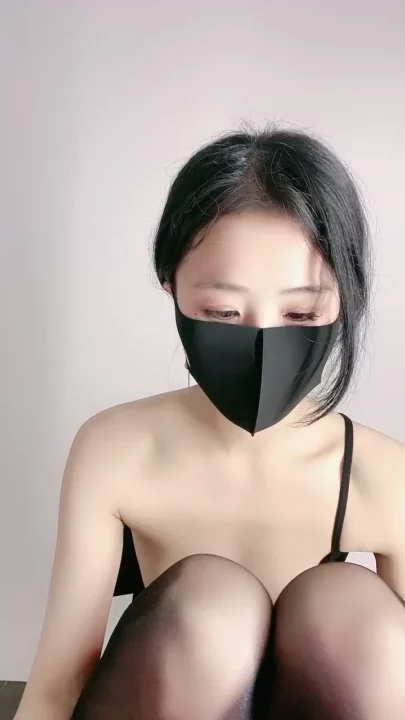 Screenshot 7 from Masked Asian Doll Plays Solo in Strapless Black Lingerie & Crimson Thong